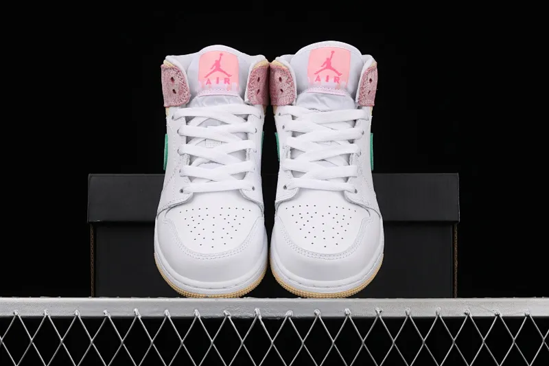 All categories Air Jordan Jordan series basketball shoes Air Jordan 1 Mid G version pure original Air Jordan 1 Mid GS AJ1 Joe 1 Ice Cream Zhongbang basketball shoes DD1666-100